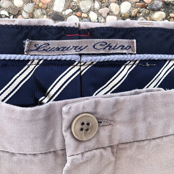 Roy Robson Luxury Chinos Khaki Flat Front W40 L33 - Picture 3 of 11